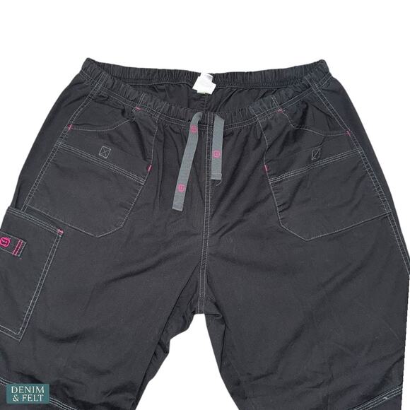 WonderWink WonderFlex Black Boot Cut Scrub Pants XLP Stretch Pockets Workwear - Picture 3 of 6